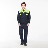 Зеленый с темно -синим костюмом