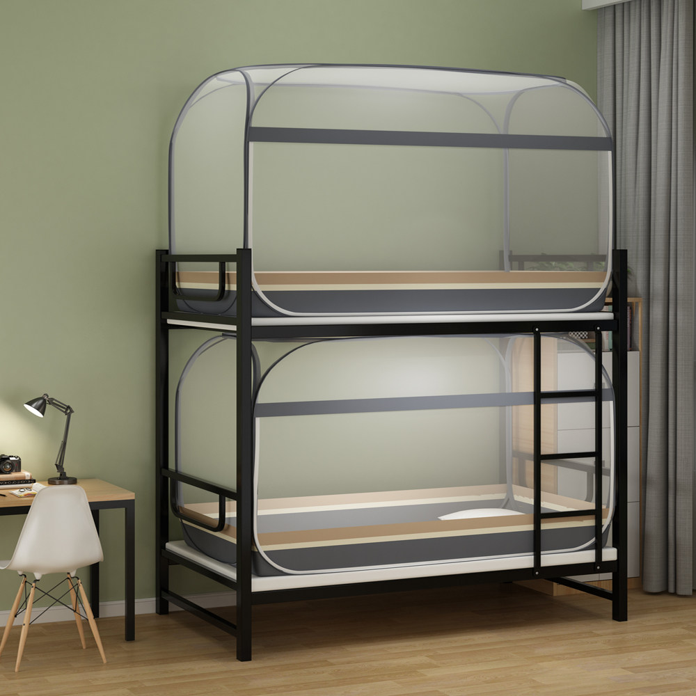 Mongolian bunk bed mosquito net student dormitories bunk beds 0 9 m 1 2 primary and secondary bed linen bed linen bed-free Foldable Square Top
