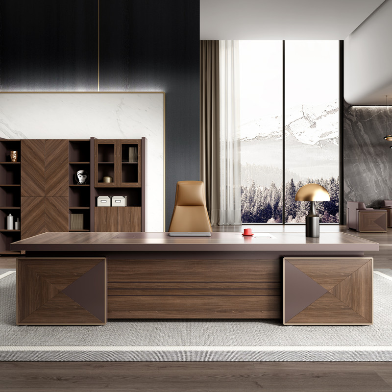 Boss Desk Desk Atmospheric Single Executive Desk Light Luxury President Desk Supervisor Desk Office Manager Desk and Chair Combination