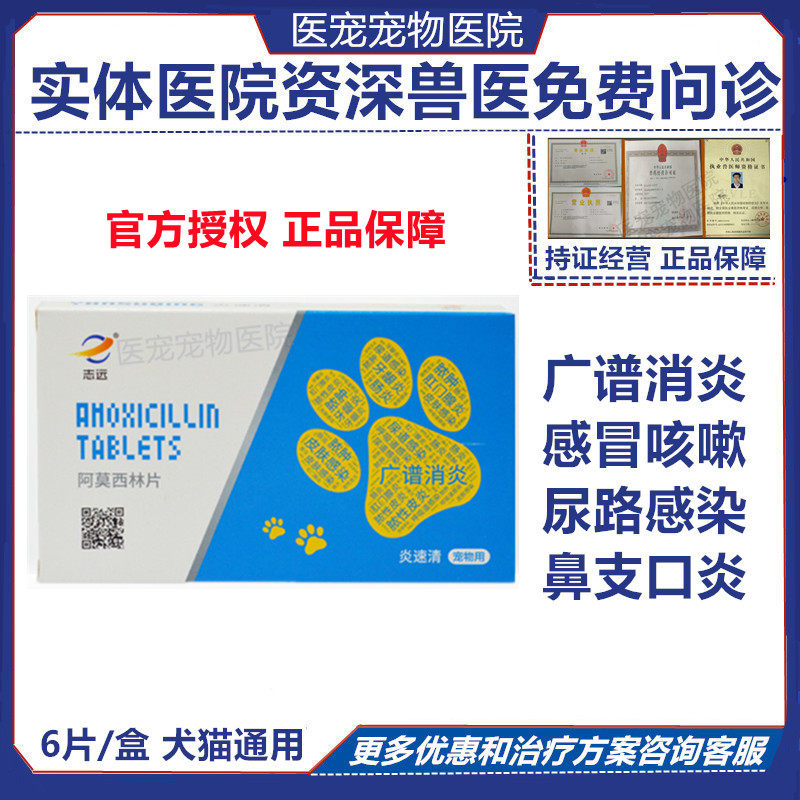 Zhiyuan Yansuqing pet dog and cat anti-inflammatory drug amoxicillin tablets skin disease anti-inflammatory broad-spectrum anti-inflammatory dog ​​drug