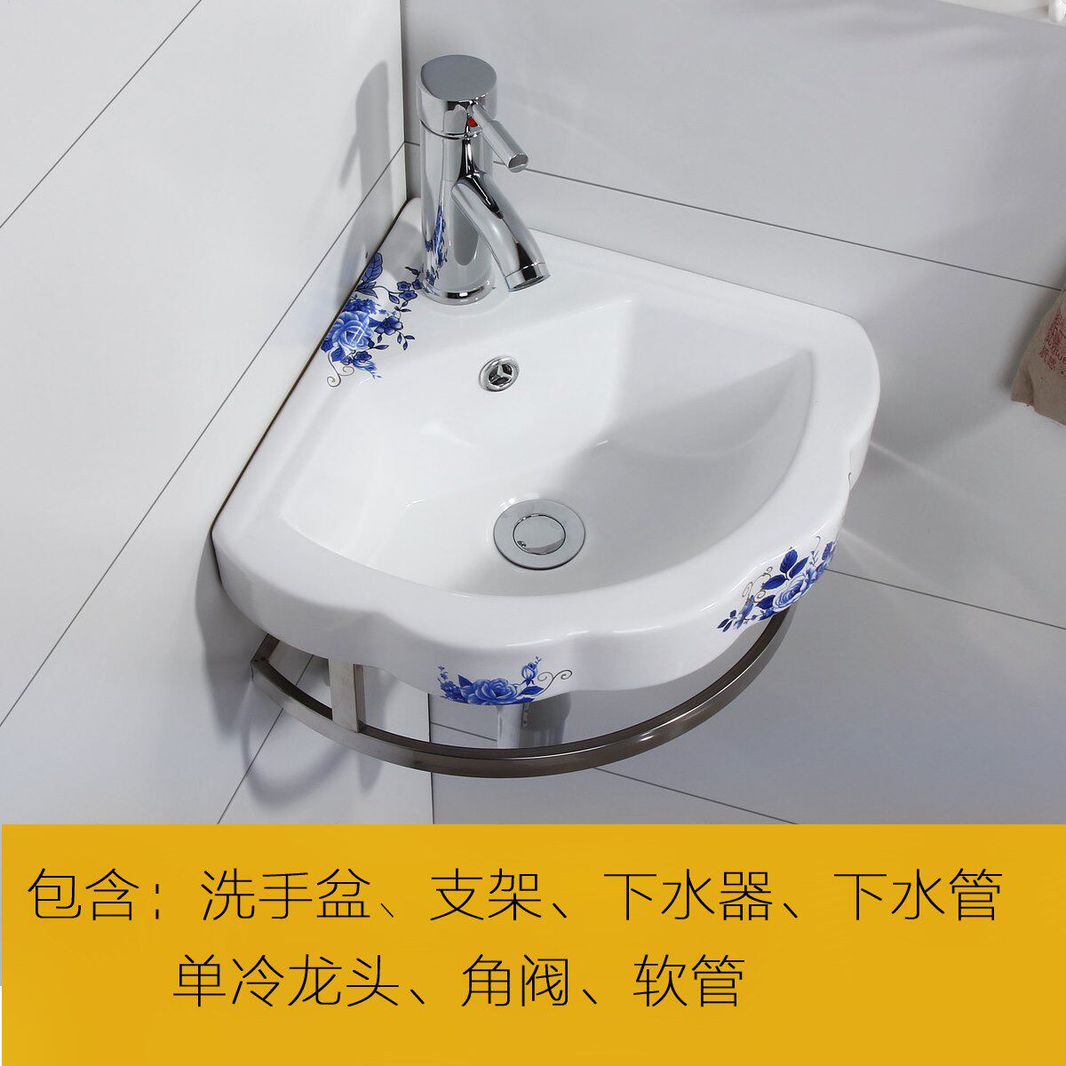 洗臉盆小型迷你直角特色洗涑盆洗臉盆牆排三角水槽衛生問臉盆水池