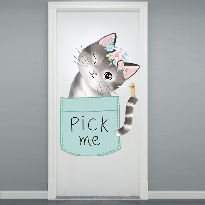 Door damage cover stickers creative room personality repair door hole broken hole door decorative stickers cover ugly small pattern