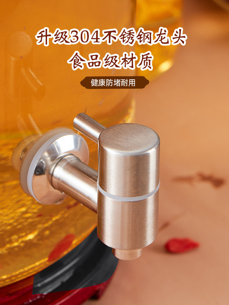 Special Wine Bottle for Infusing Liquor, High-End Household Use with Spigot, 10kg 25kg Glass Sealed Wine Jar, Ginseng Liquor Empty Bottle