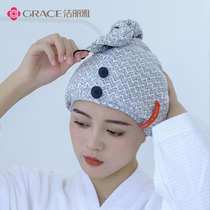 Jielia dry hair hat female super absorbent quick-drying shower cap dry hair towel wipe hair towel long hair shower cap headscarf