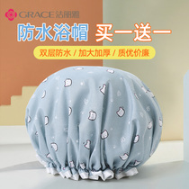 Jielia household oil-proof smoke cap disposable female waterproof shower cap cute Korean bath hair cover