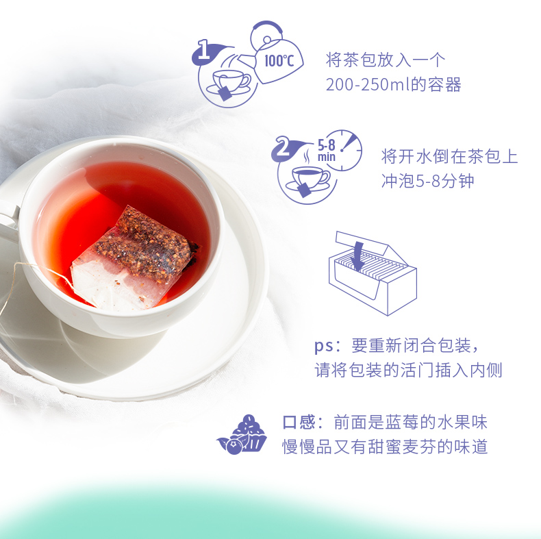 蓝莓松饼水果茶养生茶包