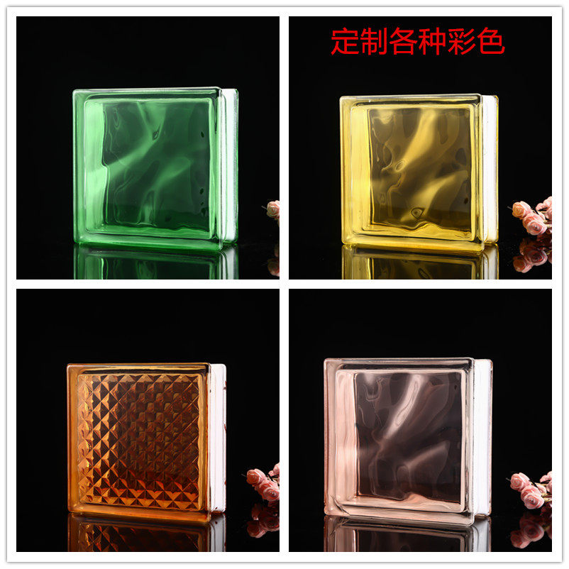 Hollow glass brick transparent square partition wall living room bathroom net red creative landscape wall crystal brick color customization