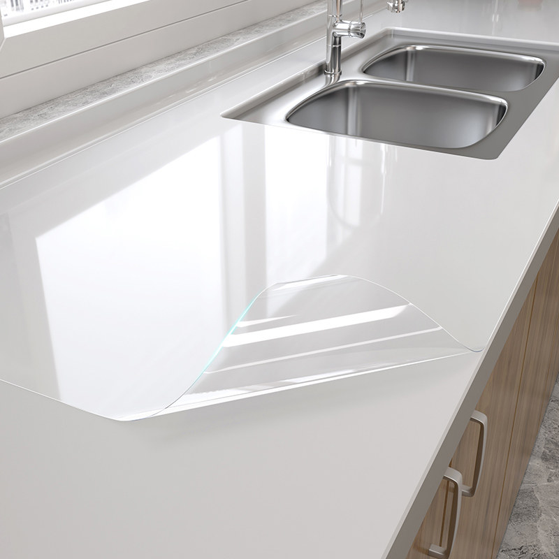 Kitchen countertop adhesive film waterproof and anti-high-temperature hearth sticker quartz stone marble thickened transparent protective film-Taobao
