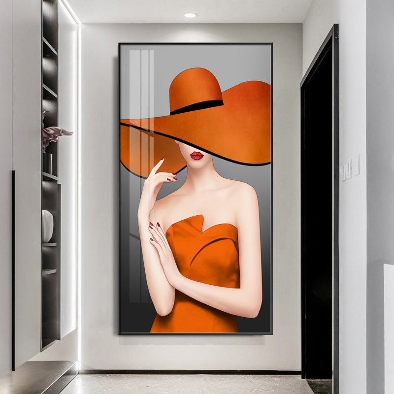 Modern minimalist Hyun Guan Aisle Decoration Painting Upscale Light Lavish Bedroom Beauty Salon Fresco Nordic Figure Living Room Hanging Painting