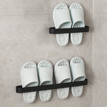 Bathroom slipper rack hole-free wall-mounted toilet shoe rack storage toilet wall hanging into the door storage hanging behind the door