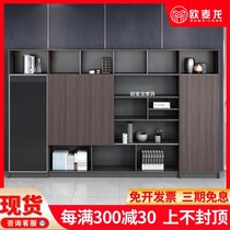 Boss filing cabinet wooden plate filing cabinet bookcase combination information filing cabinet boss room background filing cabinet