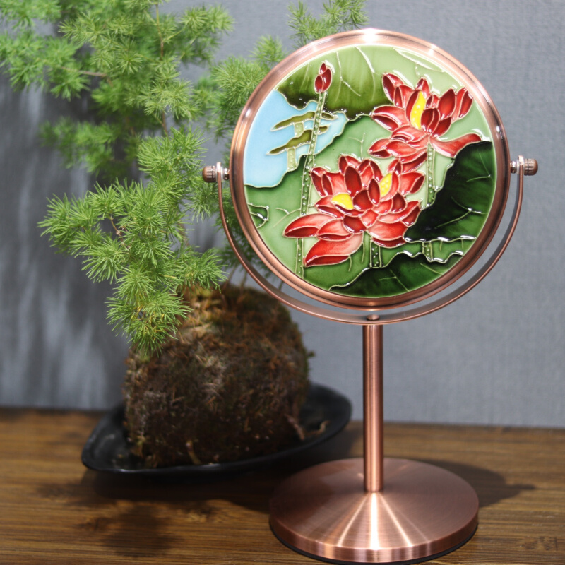 New product Ventron 33 * 20 handmade porcelain prints mirror decoration process gift gift-giving bedroom Makeup Desk Swing-Taobao