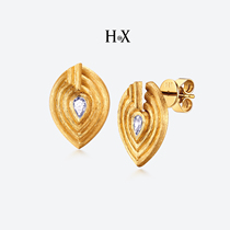 Original design 18k gold diamond earrings female inlaid horse eye diamond personality jewelry earrings fashion ear jewelry