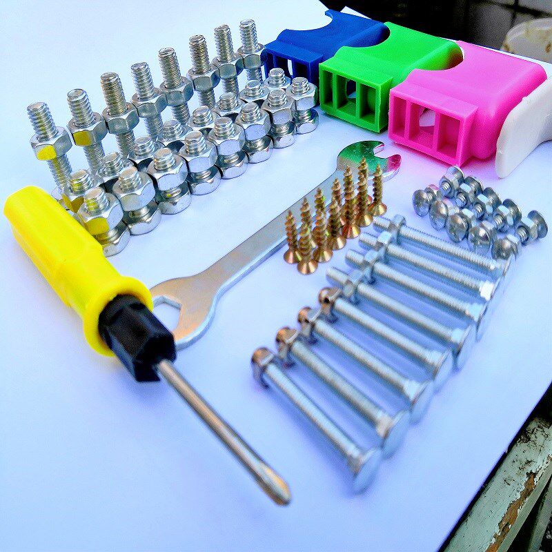 Children study table leaning on chair stool screw screw cap accessories Student class table and chairs panel special long screw wood screws