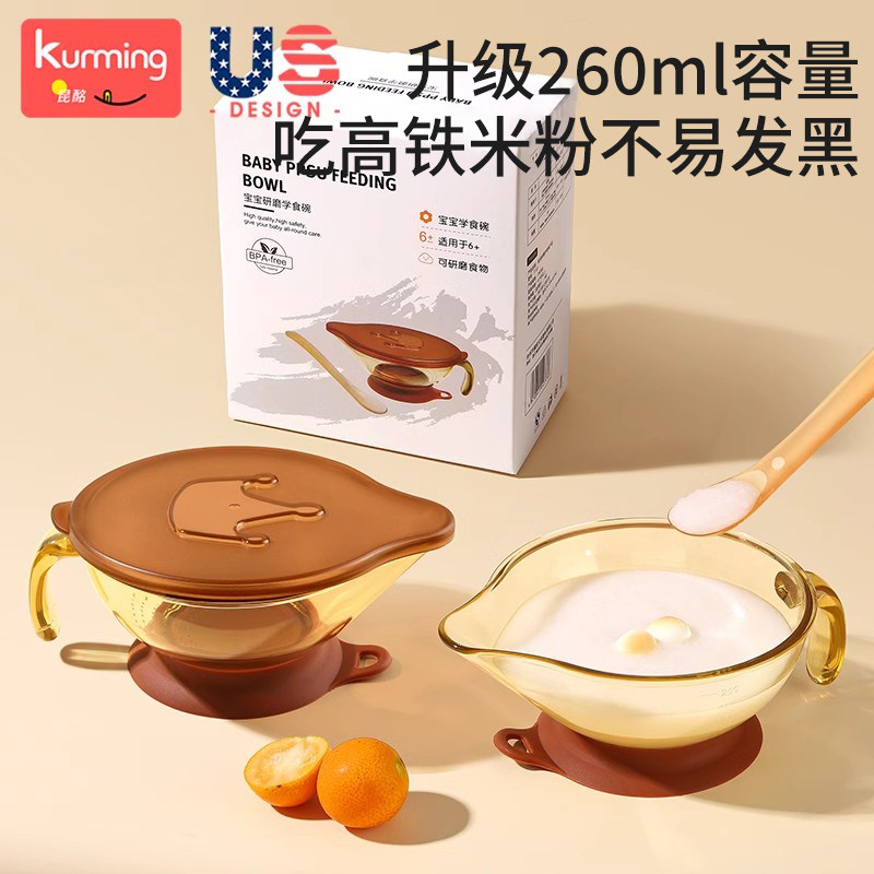 Baby Food Bowl, Special Feeding Bowl for Newborns, Suitable for Feeding Water and Rice Cereal, Eagle-Beak Bowl, Silicone Spoon, Newborn Small Bowl Set