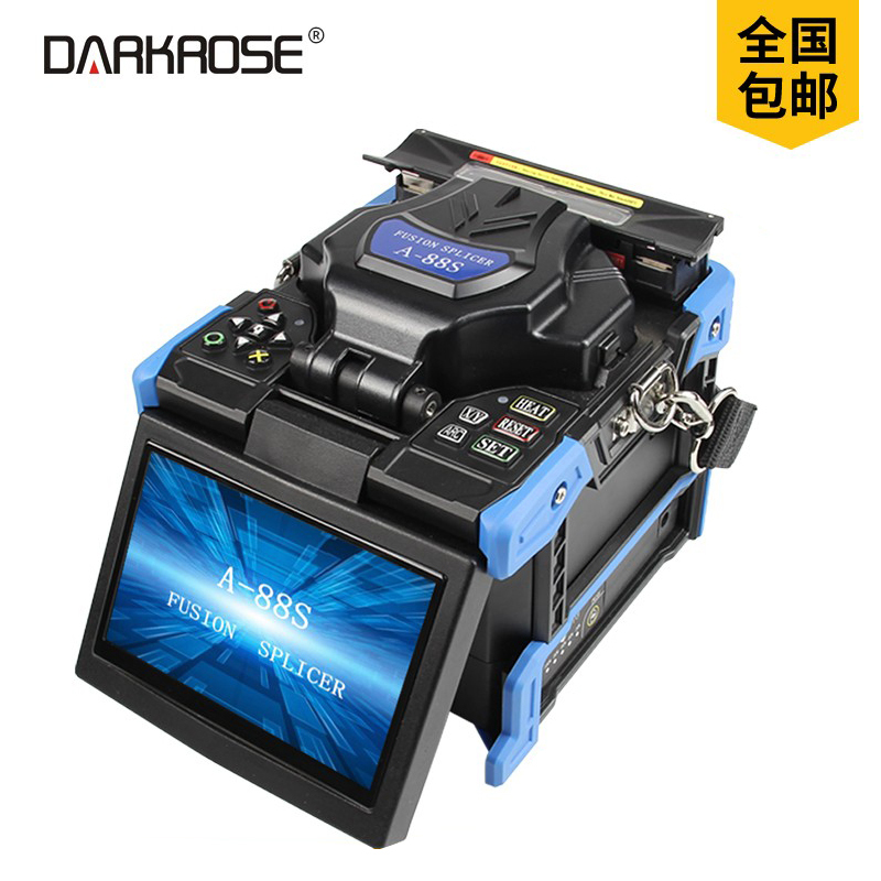 Black Rose Fiber Optic Splicing Machine A-88S Fiber Optic Fusion Splicer Hot Melt Machine Optical Fiber Splicing Machine Ftth Household Drop Cable Pigtail Single Core Fully Automatic Single Mode Multi Mode Fiber Optic Splicing Machine