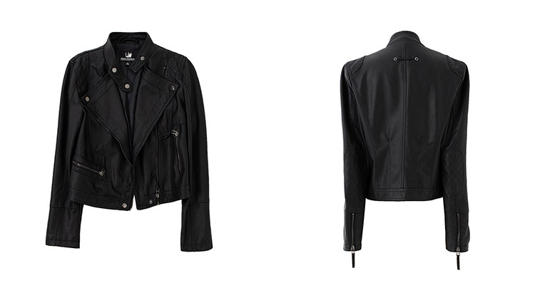 Кожаная куртка 覆古斜拉炼 炼 𫔀短款机车风上衣2025新款春秋立领修身黑色pu皮衣外套女 Tnxn