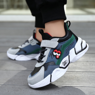 男童休闲鞋运动鞋跑步鞋皮面防水男童鞋