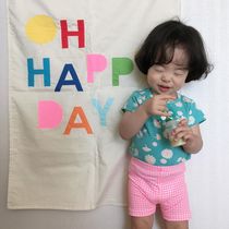New Ins Ohhappyday Birthday Themed Party Background Cloth Parent-child restaurant Childrens room Decorative Cloth