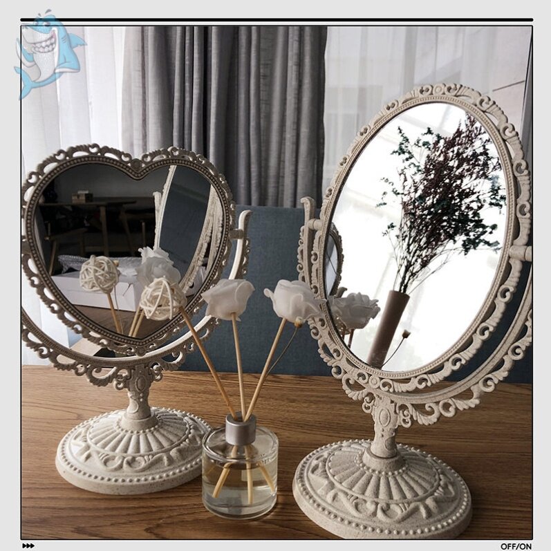 Mirror Makeup Mirror European-style Light Luxury Makeup Double-sided Mirror Double-sided Mirror Bedroom Cosmetic Mirror