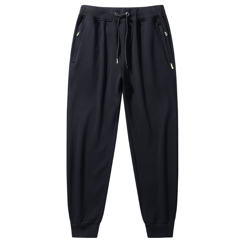 It ins Trendy Pure Cotton Sweatpants for Men, Thin Style with Zipper Pockets, 6XL Jogger Pants, 7XL Plus Size, 8X Casual Pants