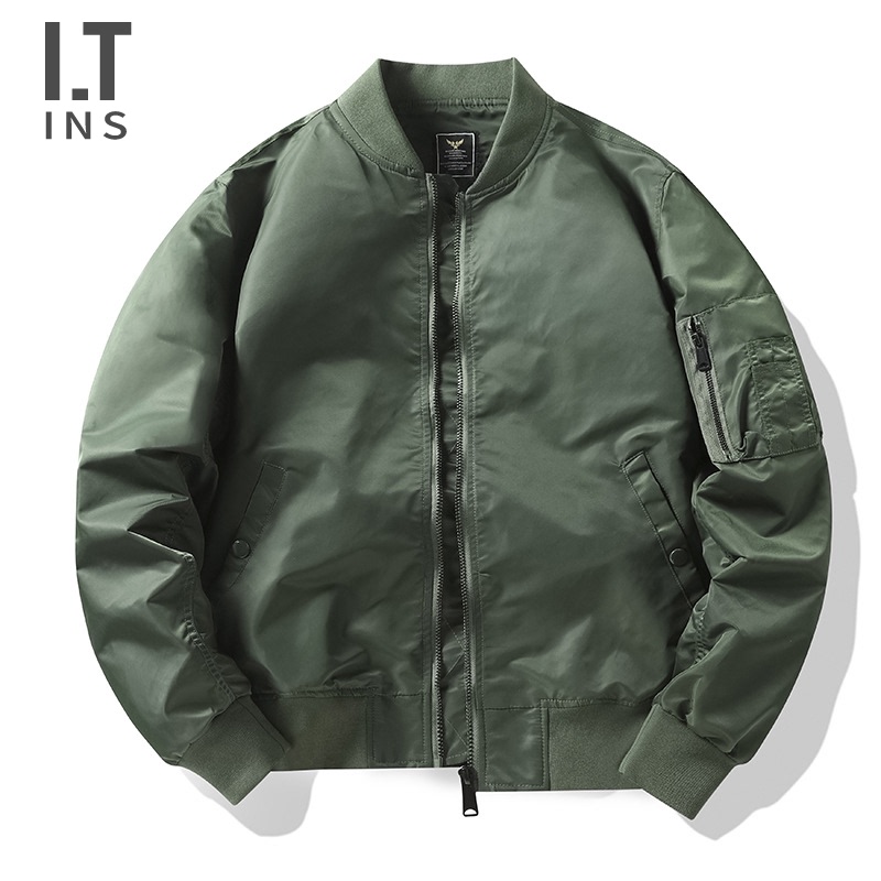 IT ins Tide brand coat men's air force MA1 bomber jacket winter cotton suit loose size stand collar baseball suit