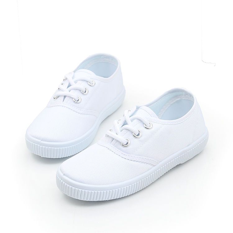 (School Designation) Children White Cloth Shoes Kindergarten Little White Shoes Students Pure White Performance Shoes Men And Women White Shoes