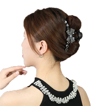Full diamond bow large size grab clip for women 2023 new high-end back head hair shark clip temperament hair clip headwear