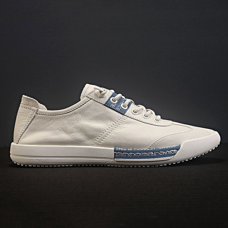 European station shoes men tide shoes autumn shoes lazy small white shoes leather leather men shoes soft substrate shoes