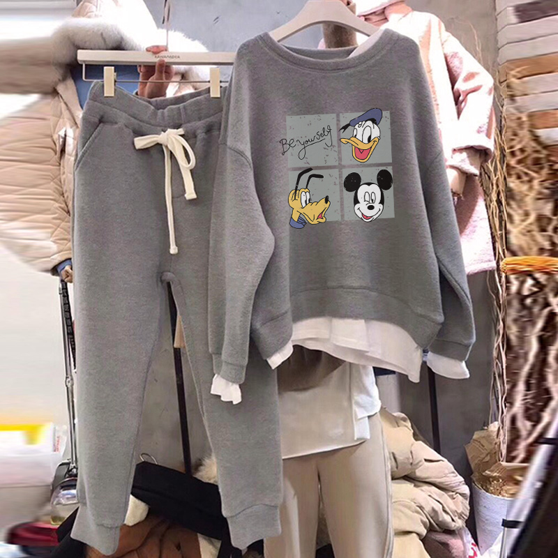 South Korea Donggate 2023 autumn and winter new loose suit fashion slim leisure sports two sets of female tide