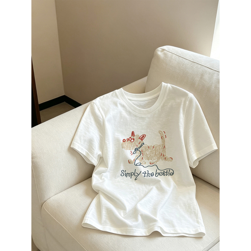2026 Year of the Horse Trendy Snowflake Cotton Round Neck Short-Sleeve T-Shirt for Women ins Versatile Stylish Age-Reducing Top Trendy 2026 Year of the Horse Trendy Snowflake Cotton Round Neck Short-Sleeve T-Shirt for Women ins Versatile Stylish Age-Reducing Top Trendy