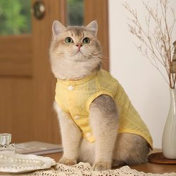 Kitten cat clothes summer ບາງ lightweight breathable ragdoll British short gold gradient spring and summer dog dog clothes