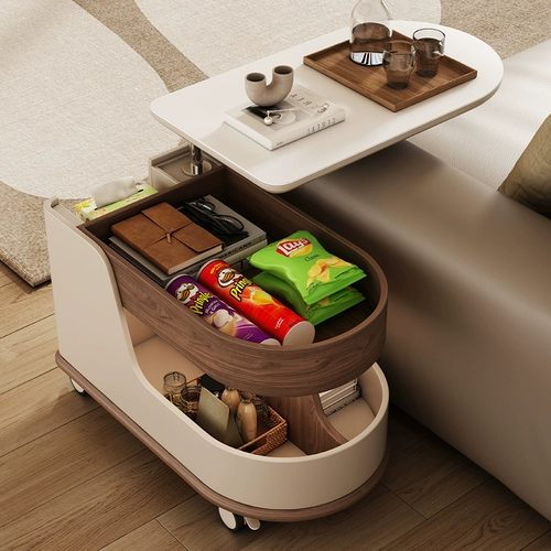 Легкий роскошный журнальный столик, новая доска из массива дерева, многофункциональная, простая, современная гостиная, передвижной приставной столик для хранения в небольшой квартире и угловой столик.