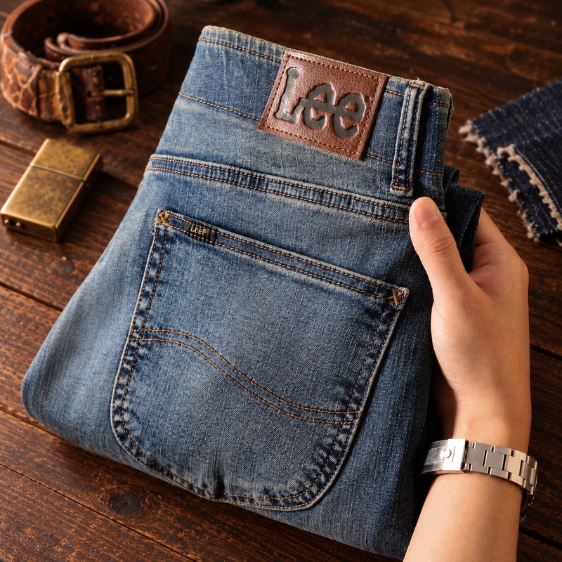 Authentic American Lee High-Stretch, Mid-Rise, Slim-Fit, Straight-Leg Athletic Jeans for Men, Mid-Length, Trendy Style, 2015437 Authentic American Lee High-Stretch, Mid-Rise, Slim-Fit, Straight-Leg Athletic Jeans for Men, Mid-Length, Trendy Style, 2015437
