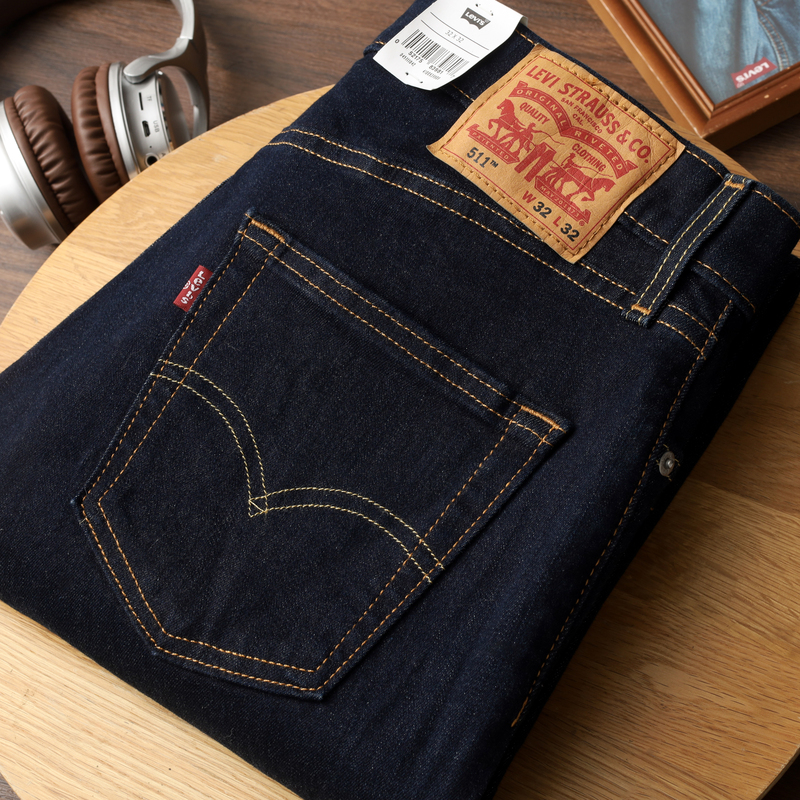 American Version of Levis/Levi's 511 Series Slim-Fit Low-Waist Original Color Washed New Style Denim Jeans for Men