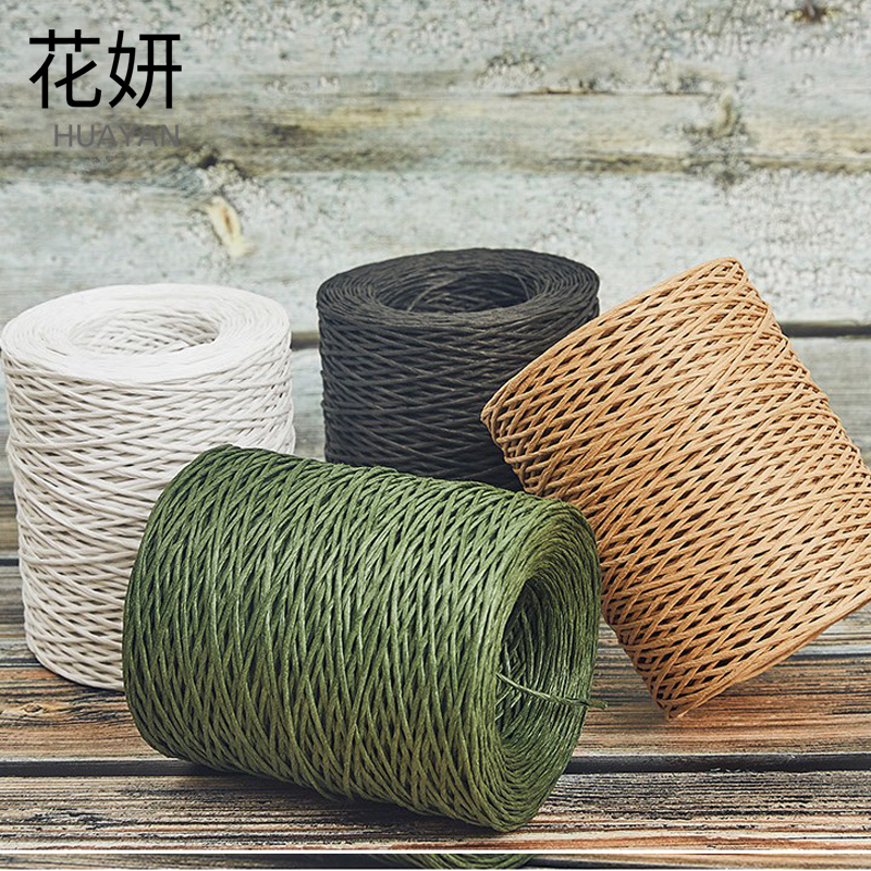 Huayan flower art fine wire paper rope green wire metal tie wire bouquet fixed flower packaging handmade diy material