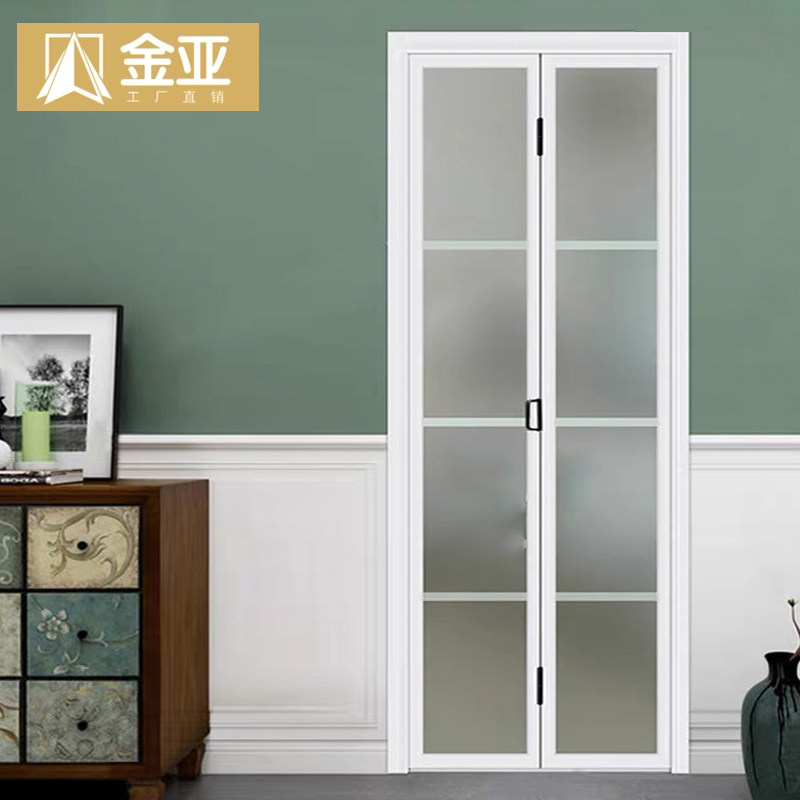 Bathroom folding door kitchen sliding door Changhong glass aluminum magnesium titanium alloy narrow side PD door without lower rail hanging rail