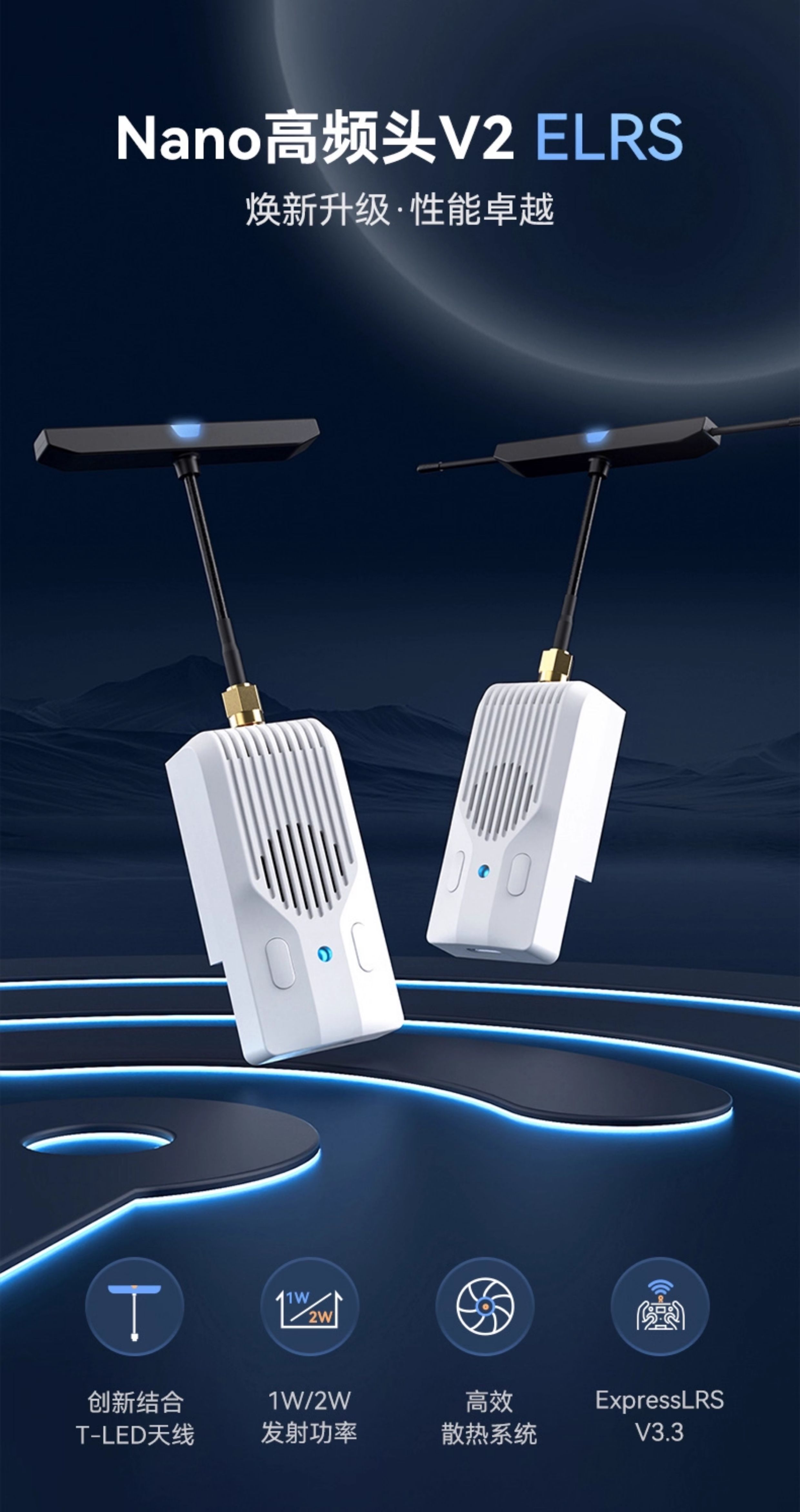 BETAFPV ELRS Nano高頻頭V2穿越機配件訊號增強915/868/2.4GHz