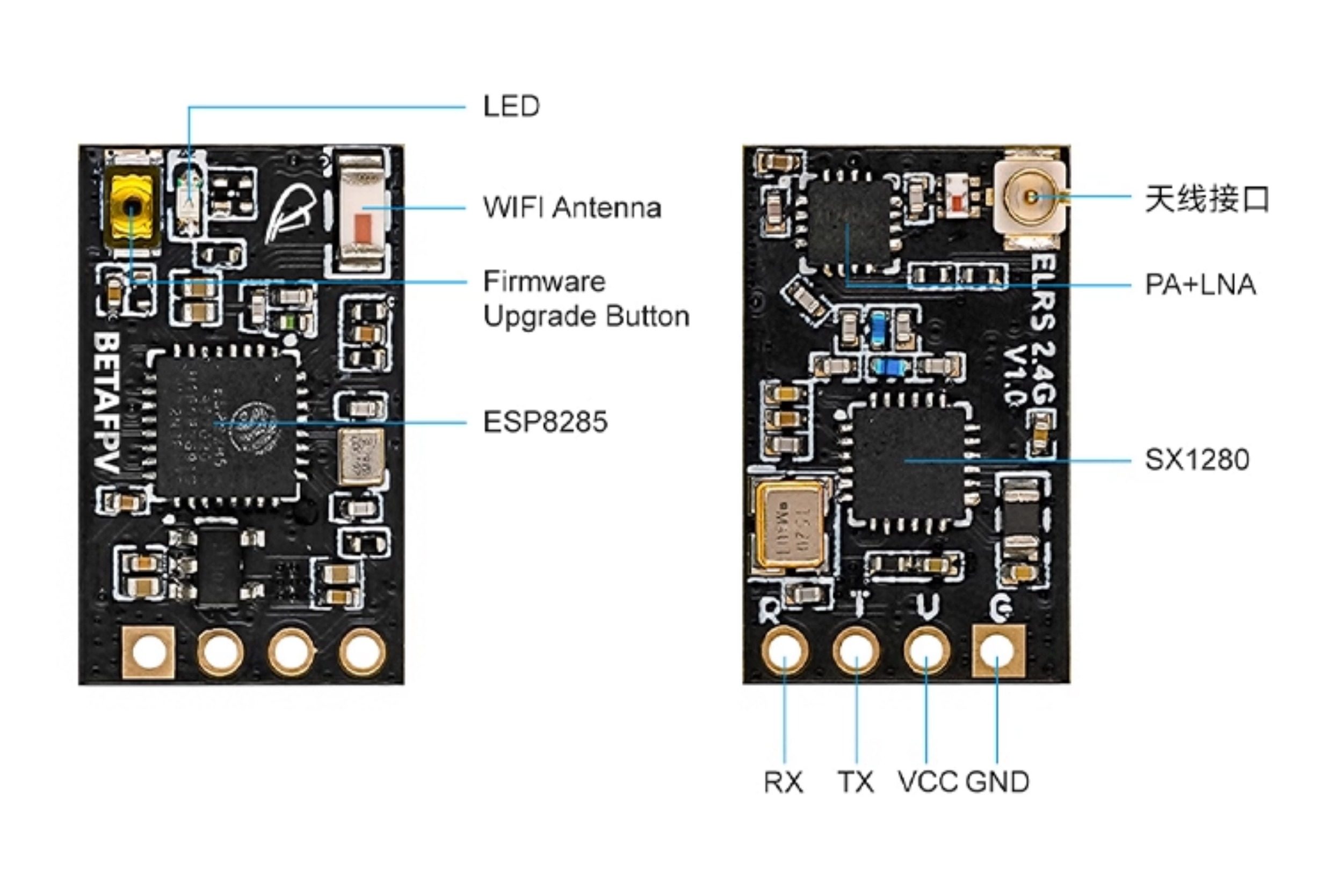 BETAFPV ELRS Nano遠航接收機穿越機無人機長距離2.4/915/868GHz