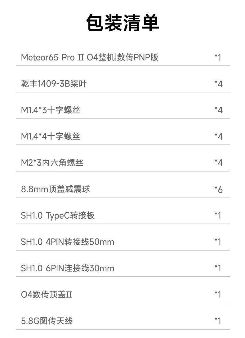 BETAFPV Meteor65 Pro II高畫質數傳無刷整機FPV穿越機搭載O4廣角版