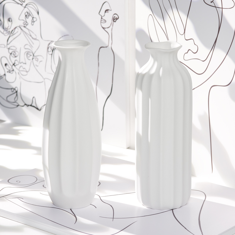 White Nordic Ceramics Full of Star Dry Flower vase hydroponic creative minimalist Home Decorative Craft Gift Pendulum of the Mystery Pendulum