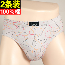 2 cotton mens youth briefs mens underwear cotton shorts cotton fabric breathable mid-waist large size bottoms