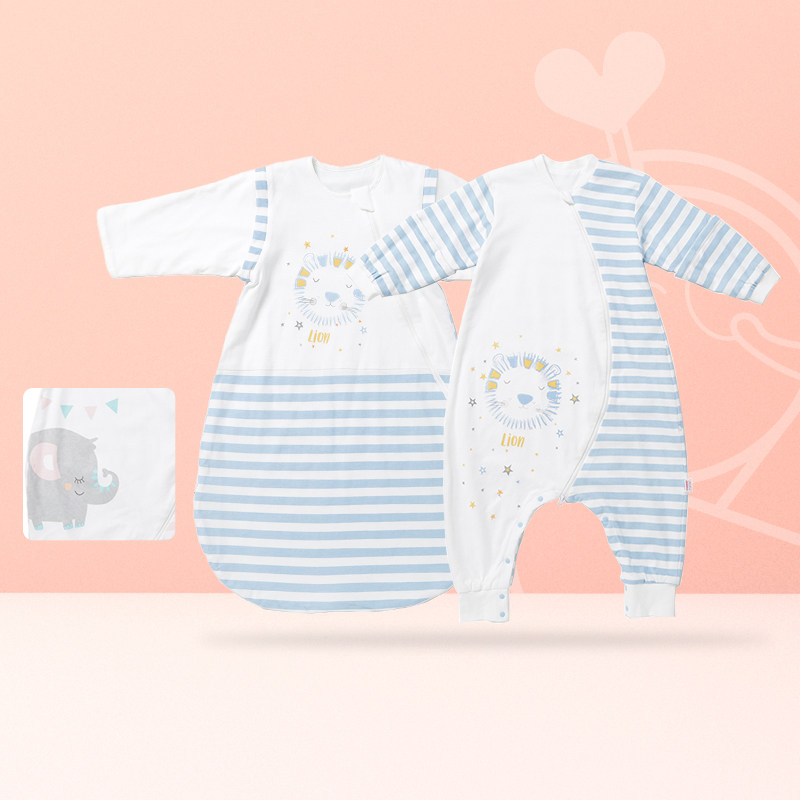 Love baby room Yibi Hibe baby sleeping bag round bottom sleeping bag anti-kick quilt Four Seasons pure cotton knit 80cm