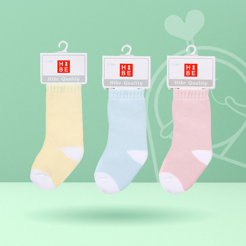 Love Baby Room Yibi Hibe children's woolen circle socks Toddler baby A soft and comfortable winter warm socks