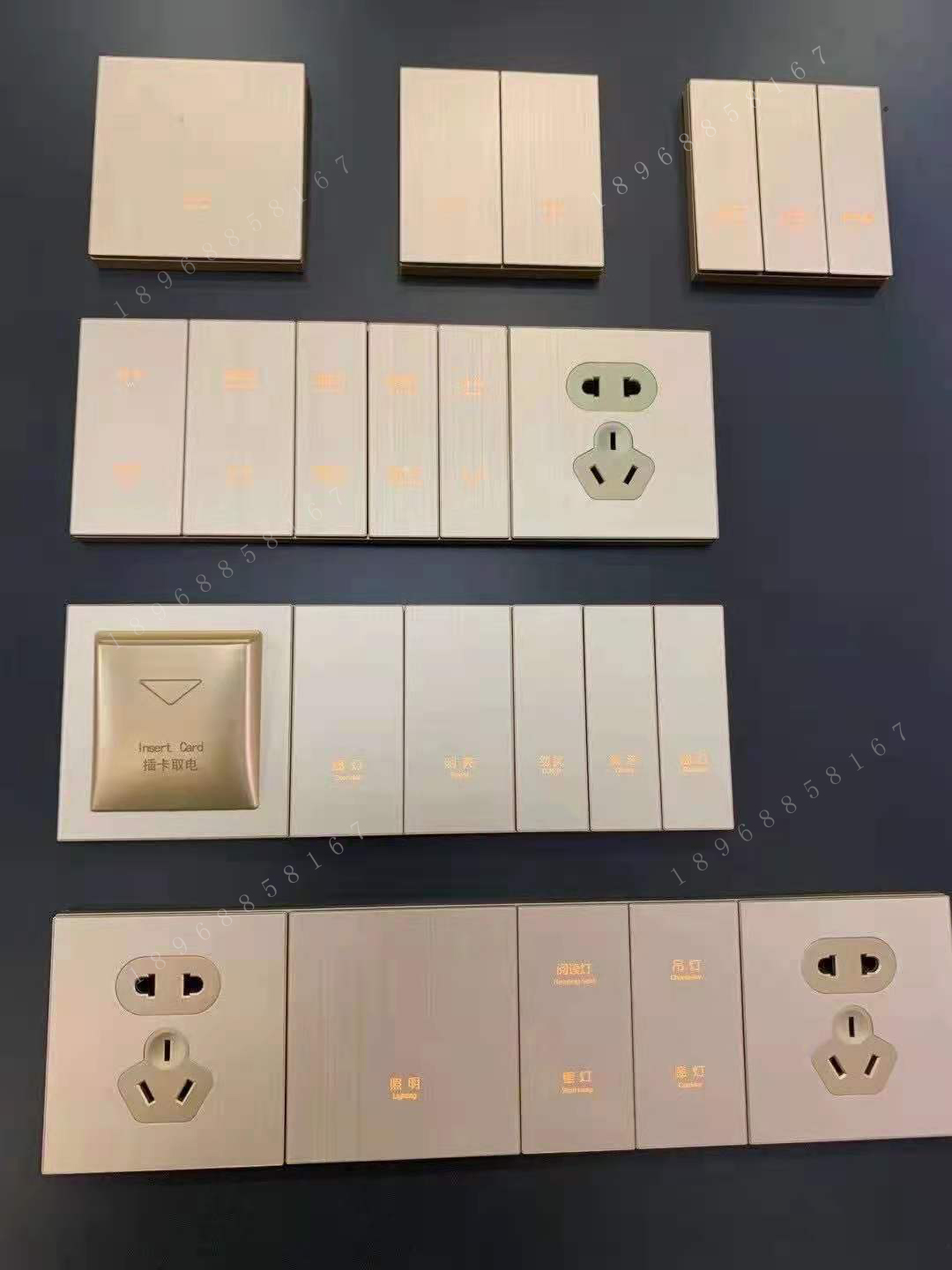 New smart hotel light control system switch controller metal wire drawing panel strong electric 485 weak electric dry contact