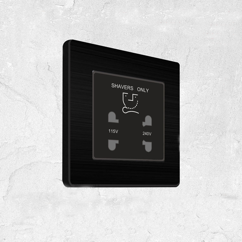 Hotel Hotel Hotel New Aluminum Plate Wire 86 Type 115-240V Shave Knife Panel Shaver Socket