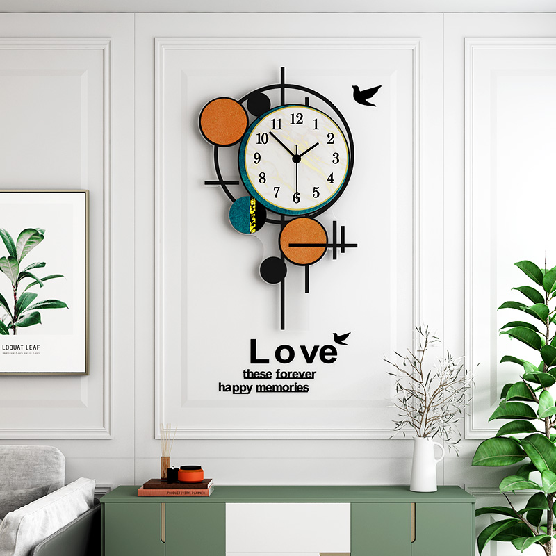 Nordic Minimalist Modern Clock Net Red Creative Watch Light Luxury Living Room Decoration Hanging Wall Watch Home Fashion Hang Clocks