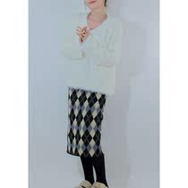 Sister Hu 2022 new sweater womens autumn and winter lazy mohair outerwear v-neck imitation mink velvet soft waxy top