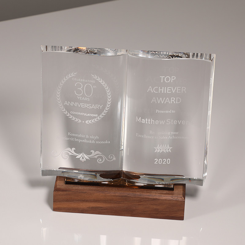 Creative Teacher's Day crystal trophy custom crystal book emeritus teacher medal glorious retirement thank you card souvenir