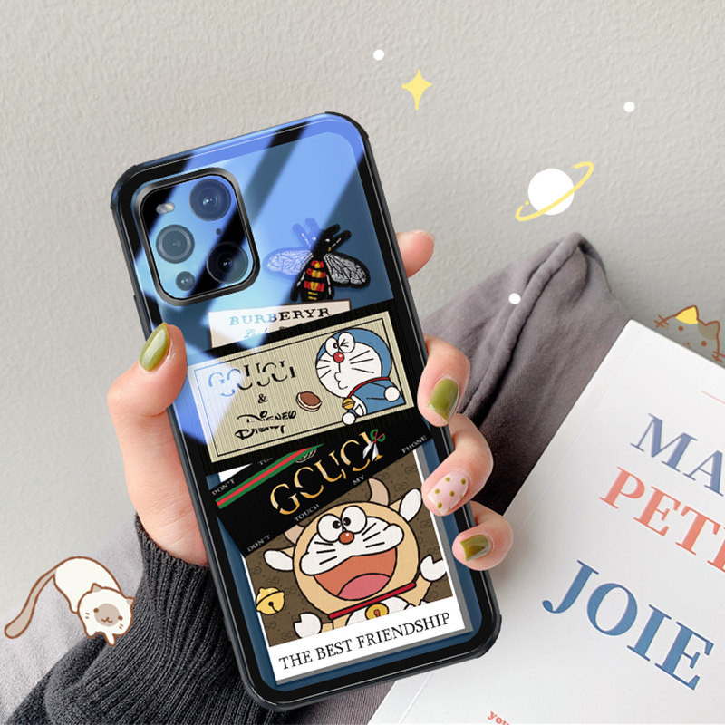 Tidal Cat oppofindx3 Mobile Phone Protection Shell Glass Oppo Protective Sleeve Cute Lady Mesh Red New Silicone findx3 Full Bag Anti-Fall Silicone Gel Suitable for creative oppox3 ultra